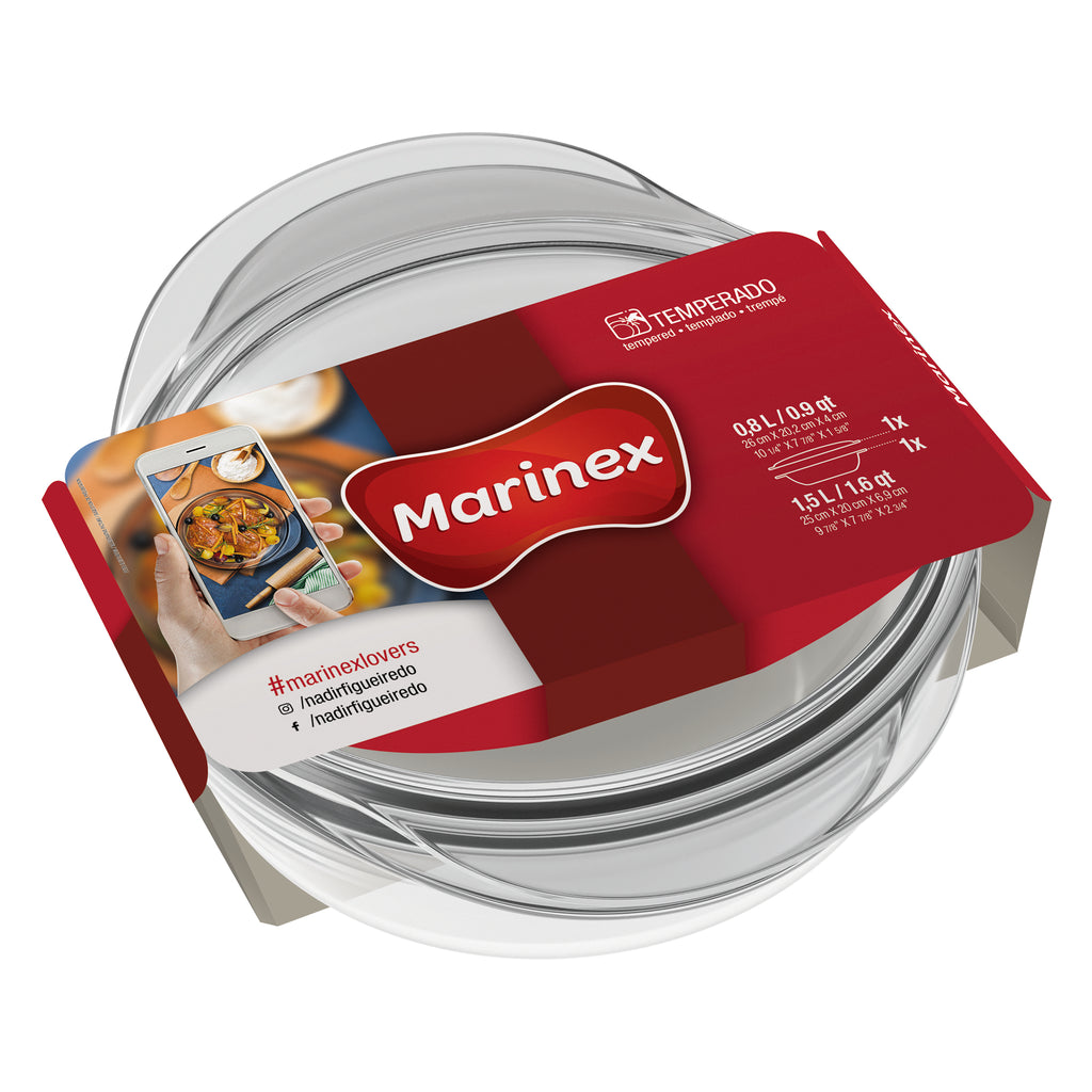 MARINEX MEDIUM ROUND CASSEROLE (1.5LT & LID 800ML), 2.3LT (260X202X105MM)