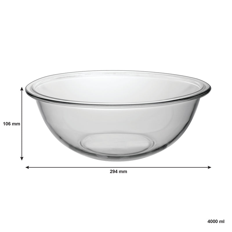 MARINEX GLASS MIXING BOWL, 4LT (106X294MM DIA)