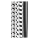 BAR BUTLER PAPER STRAWS BLACK & WHITE MIXED PACK 3 PLY (6MM) 60PCS