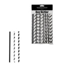 BAR BUTLER PAPER STRAWS BLACK & WHITE MIXED PACK 3 PLY (6MM) 60PCS