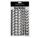 BAR BUTLER PAPER STRAWS BLACK & WHITE MIXED PACK 3 PLY (6MM) 60PCS