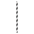 BAR BUTLER PAPER STRAWS BLACK & WHITE CHEVRON 50 X 3 PLY 8MM WRAPPED + 1 UNWRAPPED, 51PCS