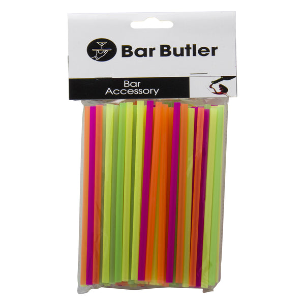 BAR BUTLER COLOURED MILKSHAKE STRAWS, 100 PCS (7.5MM)