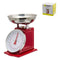 REGENT KITCHEN SCALE MECHANICAL RED WITH ST STEEL BOWL, 5KG (250X210X240MM)