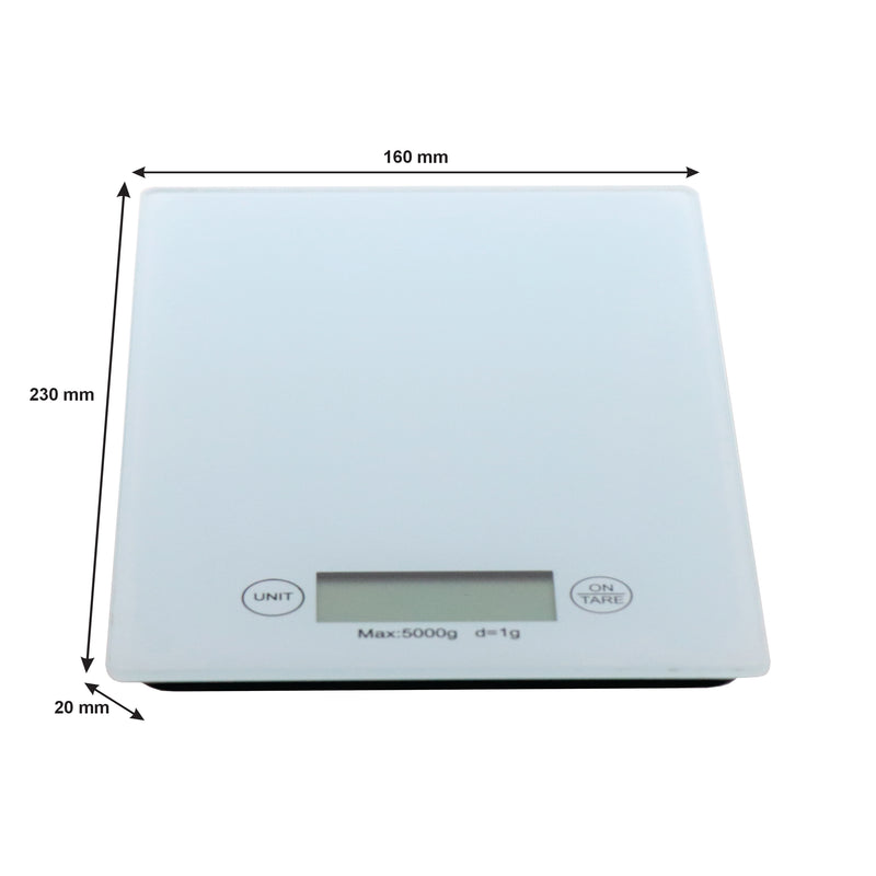 REGENT KITCHEN DIGITAL PLATFORM SCALE MIXED BLACK/WHITE, 5KG (230X160X20MM)