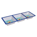 MELAMINE 3 SECTION TRAY BLUE MOROCCAN MANDALA, (342X120X23MM)