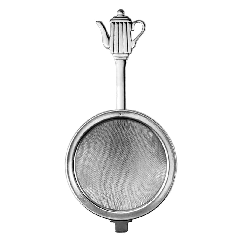 REGENT TEA STRAINER WITH TEAPOT MOTIF STAINLESS STEEL, (130X65MM DIA)