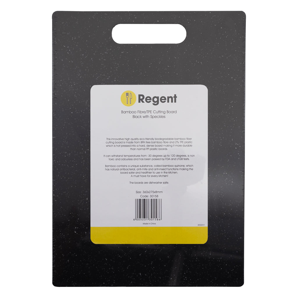 REGENT KITCHEN CUTTING BOARD BAMBOO FIBER/TPE BLACK WITH SPECKLES, (360X275X8MM)