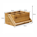 REGENT BAMBOO CADDY WITH HANDLE, 6 DIVISION, (205X140X235MM)