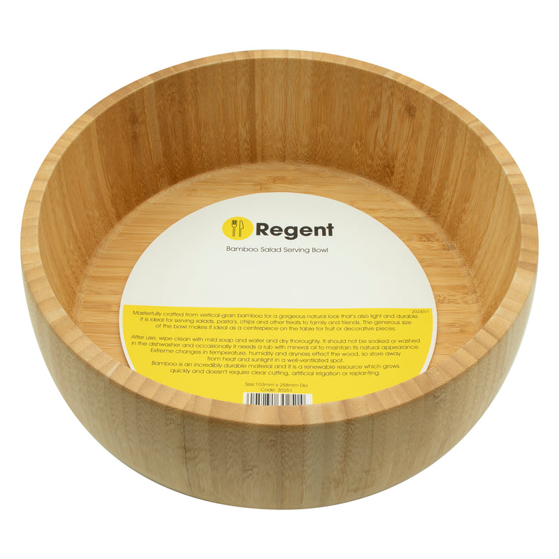 REGENT BAMBOO SALAD SERVING BOWL, (258MM DIAX103MM)