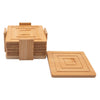 REGENT 6PC BAMBOO SQUARE COASTERS IN HOLDER SET, (115X115x56MM SET)