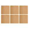 REGENT 6PC BAMBOO SQUARE COASTERS IN HOLDER SET, (115X115x56MM SET)