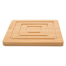 REGENT 6PC BAMBOO SQUARE COASTERS IN HOLDER SET, (115X115x56MM SET)