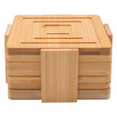 REGENT 6PC BAMBOO SQUARE COASTERS IN HOLDER SET, (115X115x56MM SET)