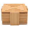 REGENT 6PC BAMBOO SQUARE COASTERS IN HOLDER SET, (115X115x56MM SET)