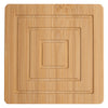 REGENT 6PC BAMBOO SQUARE COASTERS IN HOLDER SET, (115X115x56MM SET)