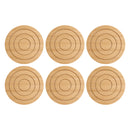 REGENT 6PC BAMBOO ROUND COASTERS HOLDER SET, (100MM DIAX10MM - 115 DIA X70MM SET)