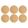 REGENT 6PC BAMBOO ROUND COASTERS HOLDER SET, (100MM DIAX10MM - 115 DIA X70MM SET)