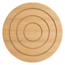 REGENT 6PC BAMBOO ROUND COASTERS HOLDER SET, (100MM DIAX10MM - 115 DIA X70MM SET)