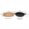 REGENT COOKWARE CAST IRON OVAL PAN WITH 2 HANDLES ON A WOODEN BOARD, (225X120X55MM)