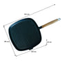 REGENT COOKWARE CAST IRON SQUARE SKILLET WITH WOODEN HANDLE, (425/245X250X20MM)