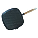 REGENT COOKWARE CAST IRON SQUARE SKILLET WITH WOODEN HANDLE, (425/245X250X20MM)