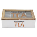 REGENT KITCHEN TEA BOX WITH 8 PARTITIONS WOOD AND GLASS, (315X190X96MM)