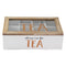 REGENT KITCHEN TEA BOX WITH 8 PARTITIONS WOOD AND GLASS, (315X190X96MM)