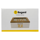 REGENT KITCHEN TEA BOX WITH 8 PARTITIONS WOOD AND GLASS, (315X190X96MM)