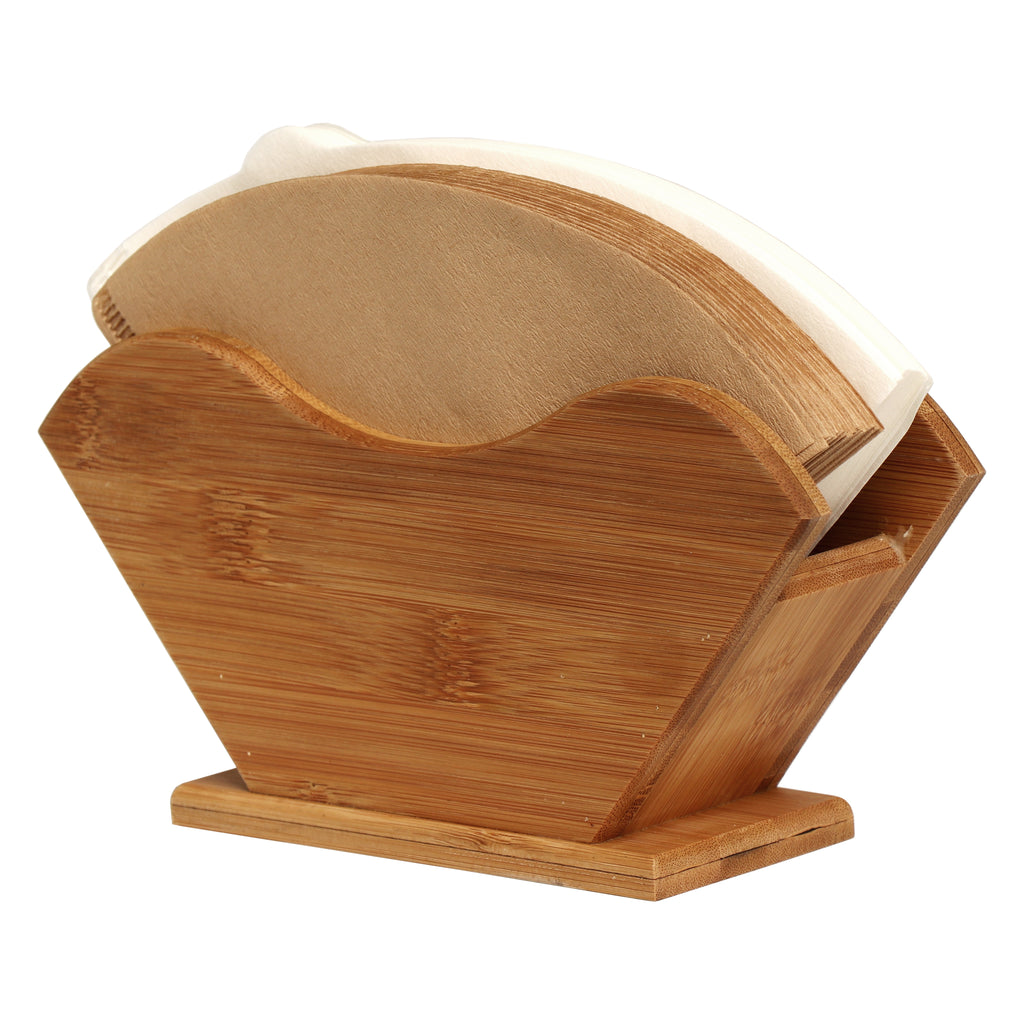 REGENT BAMBOO FLAT BOTTOM COFFEE FILTER HOLDER 1-2 CUPS, (100X190X65MM)