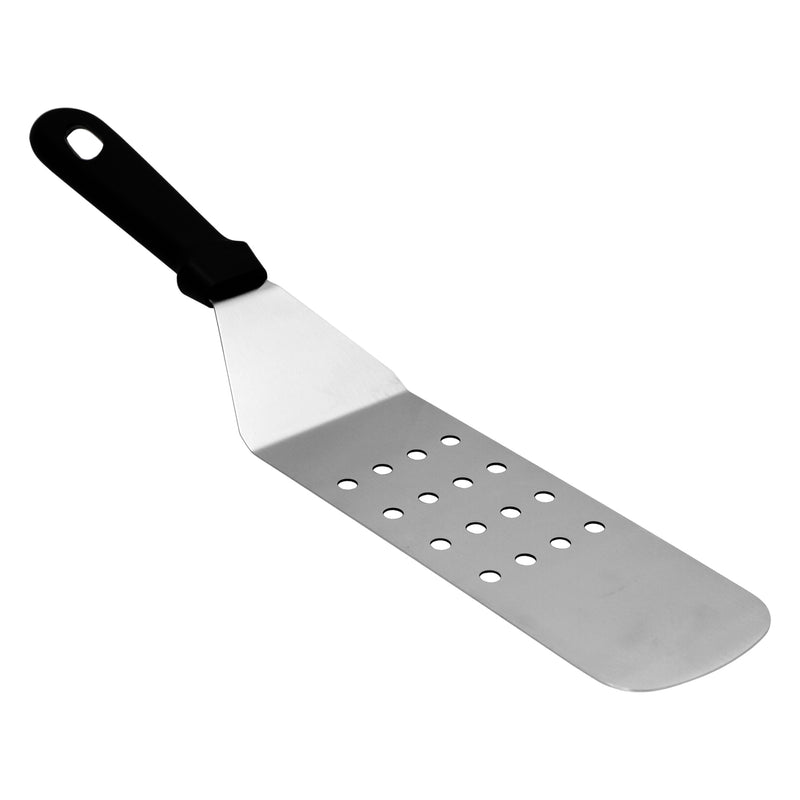 REGENT LONG TURNER PERFORATED ST STEEL WITH BLACK PP HANDLE, (370X90X72MM)