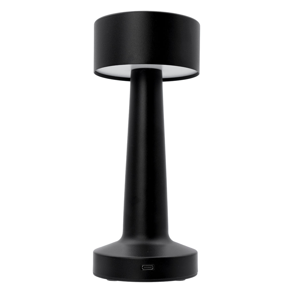 REGENT BARBELL SHAPE TABLE LAMP BLACK, (90MM DIAX210MM)