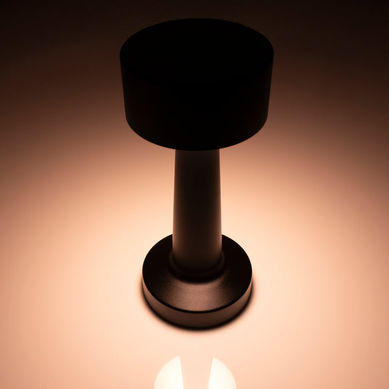 REGENT BARBELL SHAPE TABLE LAMP BLACK, (90MM DIAX210MM)