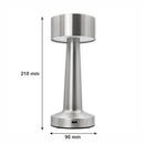 REGENT BARBELL SHAPE TABLE LAMP METAL SILVER, (90MM DIAX210MM)