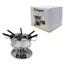 REGENT COOKWARE FONDUE SET WITH BURNER & 6 FORKS STAINLESS STEEL, (250/180MM DIAX170MM)