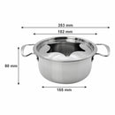 REGENT COOKWARE FONDUE SET WITH BURNER & 6 FORKS STAINLESS STEEL, (250/180MM DIAX170MM)