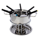 REGENT COOKWARE FONDUE SET WITH BURNER & 6 FORKS STAINLESS STEEL, (250/180MM DIAX170MM)