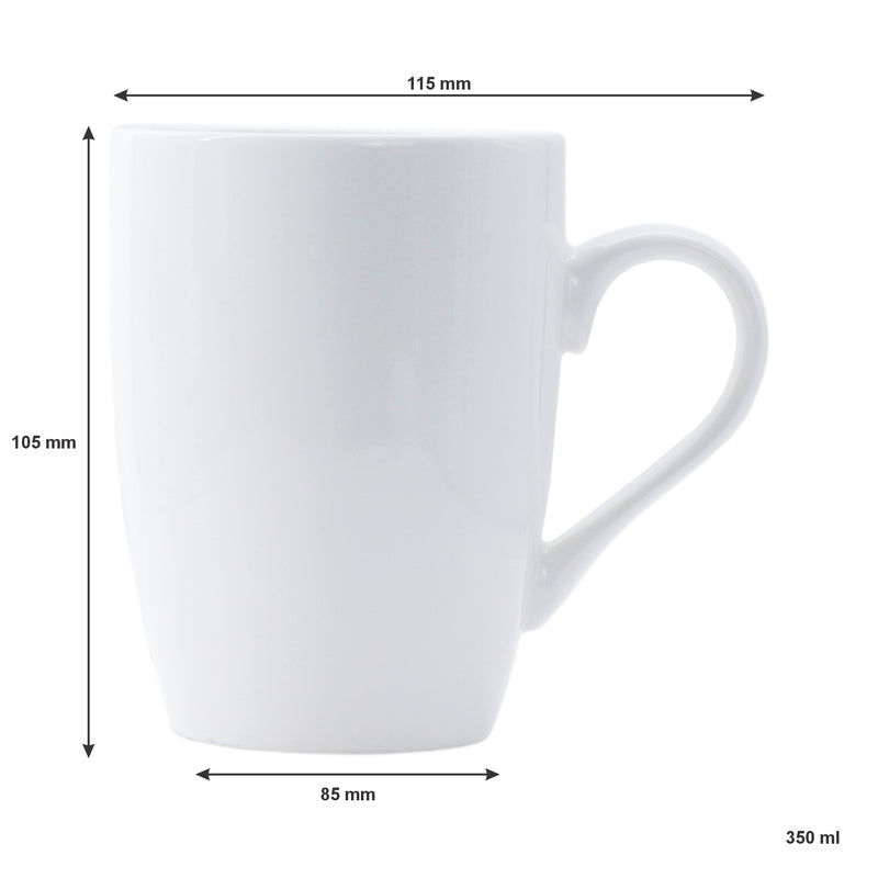 REGENT BULLET SHAPE NBC SUPER WHITE COFFEE MUG, 350ML (103X80MM DIA)