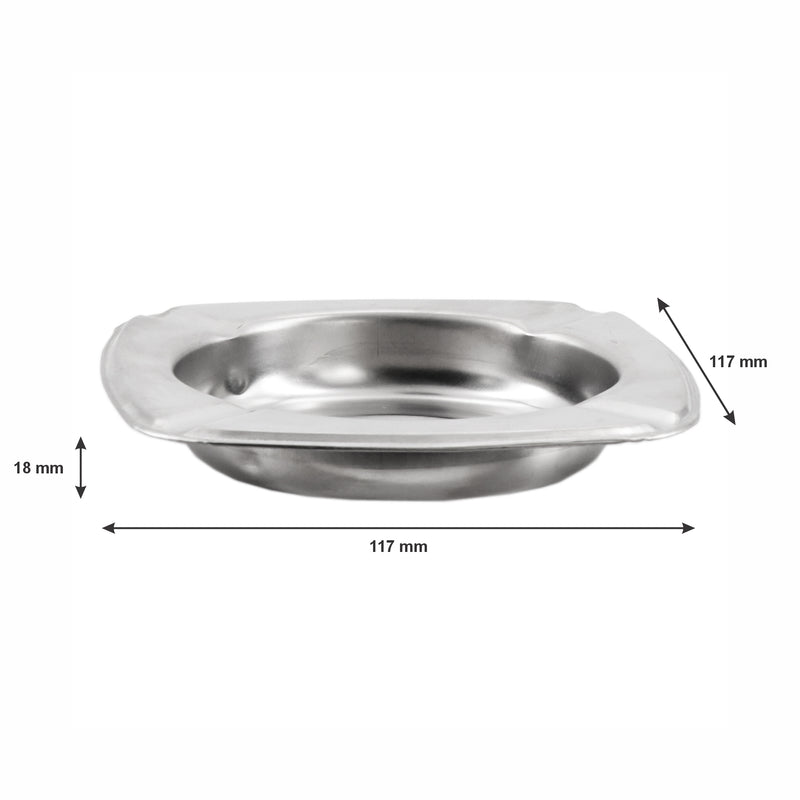 REGENT ASHTRAY SQUARE STAINLESS STEEL, (110X110X20MM)