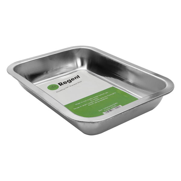 REGENT RECTANGULAR ROASTING/BAKING DISH STAINLESS STEEL, (260X200X55MM)