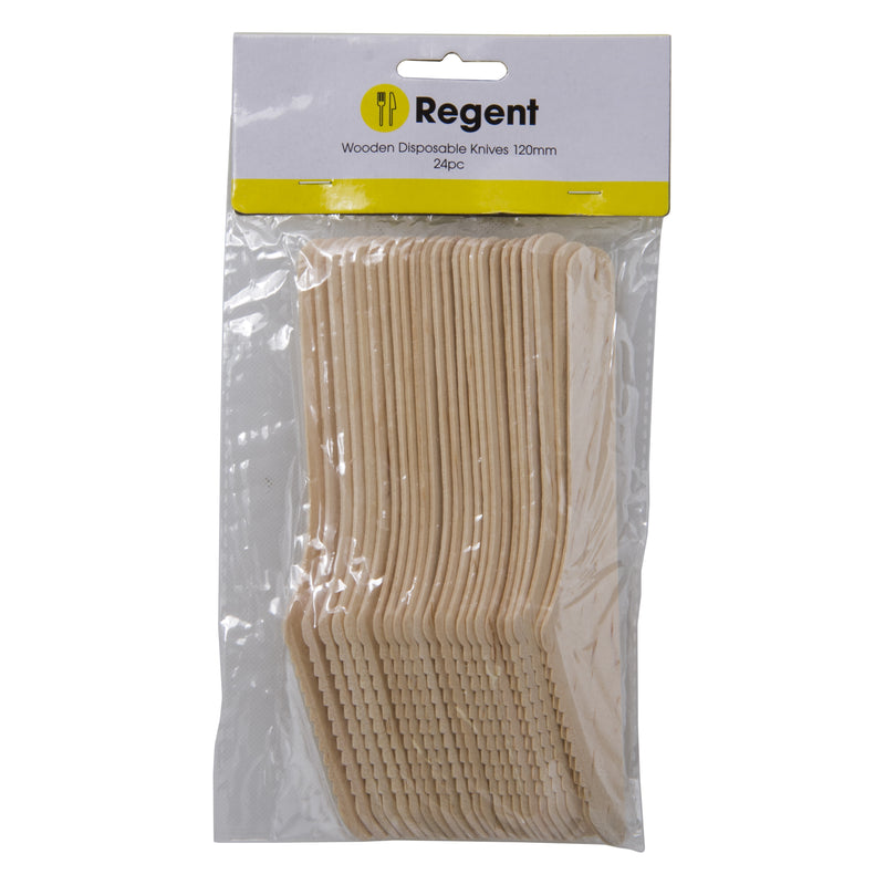 REGENT DISPOSABLE WOODEN KNIVES 24PCS, (220X160X50MM)