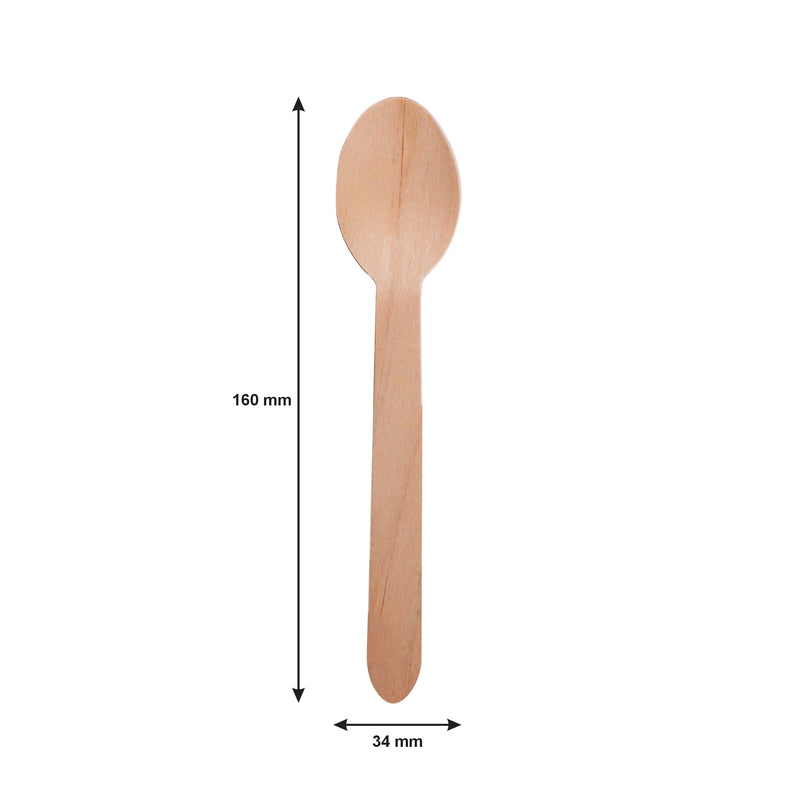 REGENT DISPOSABLE WOODEN SPOONS 24PCS, (160X34MM)