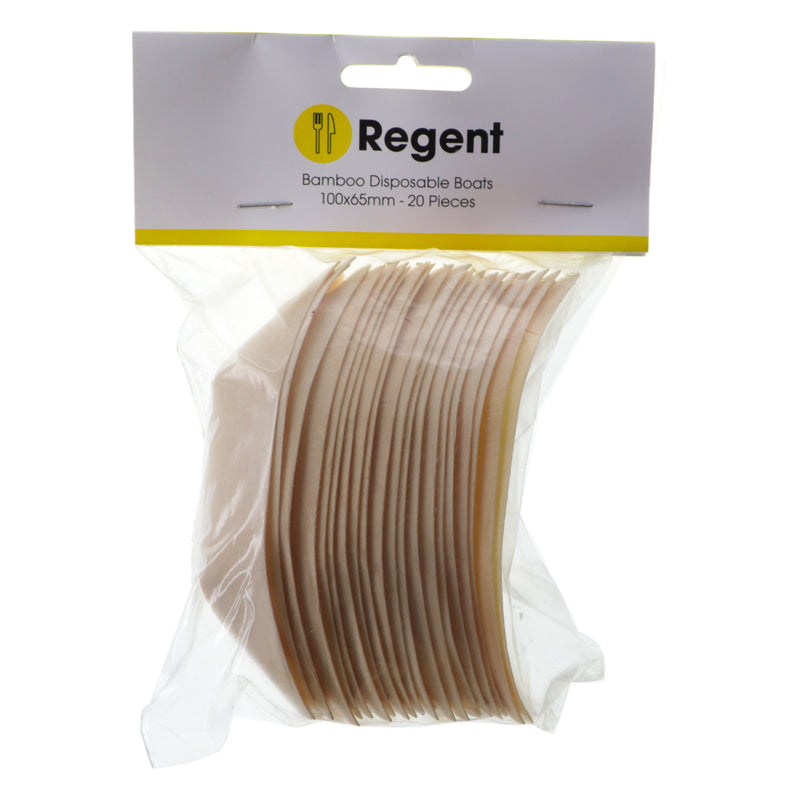 REGENT DISPOSABLE WOODEN BOATS 20PCS, (115X70MM)