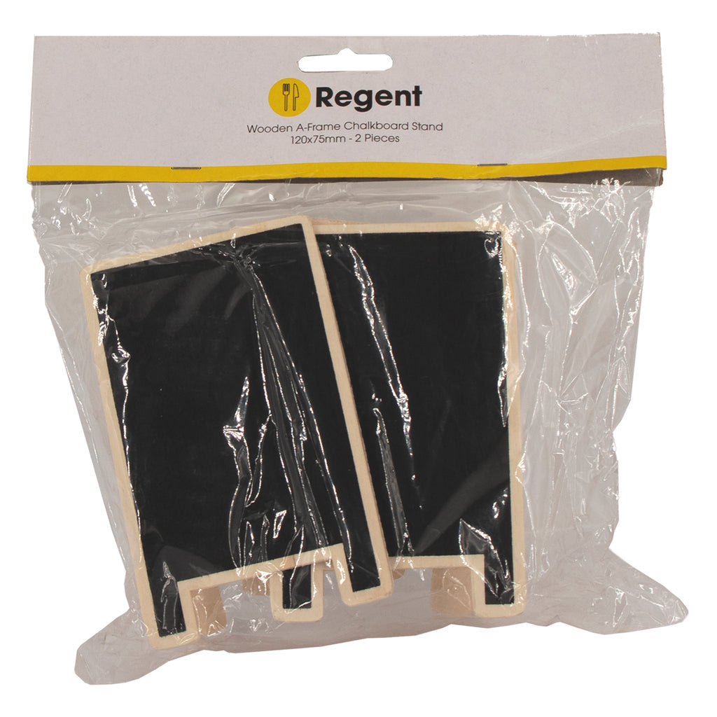 REGENT DISPOSABLE WOODEN A FRAME BLACKBOARD STANDS 2PCS, (120X75MM)