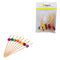 REGENT DISPOSABLE BAMBOO PICKS WITH COLOURED BEADS 50PCS, (120MM)