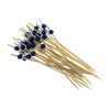 REGENT DISPOSABLE BAMBOO FOOD PICKS WITH BLUE BEADS 50PCS, (150MM)