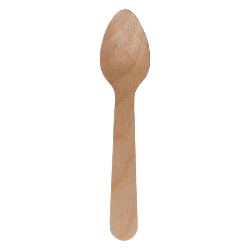 REGENT DISPOSABLE WOODEN TEASPOONS 100PCS, (110X23MM)