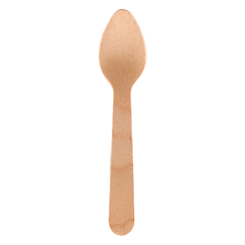 REGENT DISPOSABLE BAMBOO MINI COCKTAIL TEASPOONS 20PCS, (110MM)