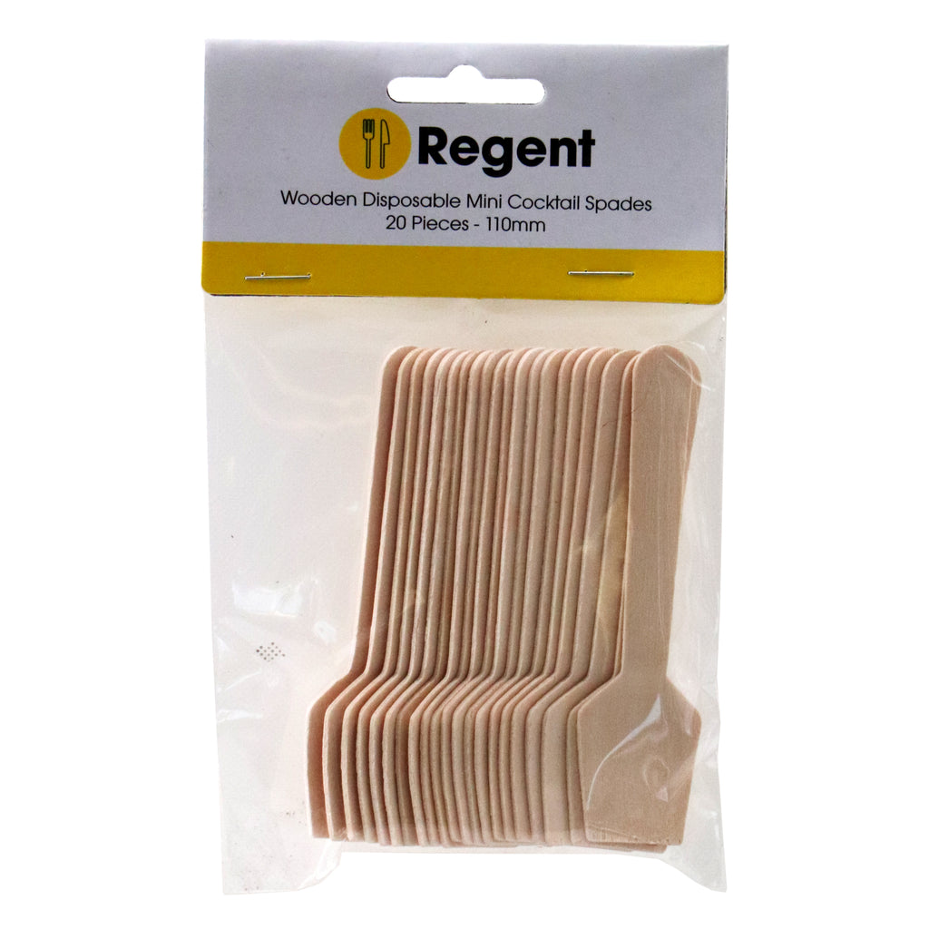 REGENT DISPOSABLE BAMBOO MINI COCKTAIL SPADES 20PCS, (110MM)