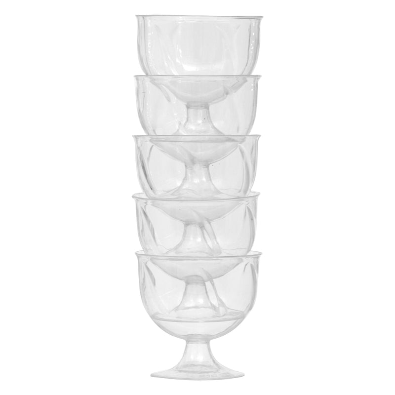 REGENT DISPOSABLE PLASTIC STEMMED CUPS 5 PCS, (74X75MM DIA)